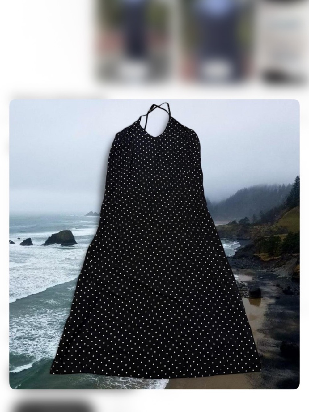 Old Navy Black with White Polka Dot Dress